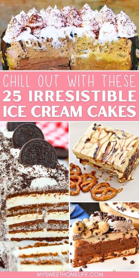 Indulge in the perfect summer treats with these gorgeous, multi-layered ice cream cakes, featuring layers of creamy goodness that are sure to impress. Ice Cream Cake Designs Ideas, Diy Ice Cream Cake Birthdays, Ice Cream Cakes Homemade, Ice Cream Cake Ideas, Ice Cream Cake Designs, Ice Cream Cake Birthday, Ice Cream Cake Recipes, Fudge Ice Cream Cake, Layered Ice Cream Cake