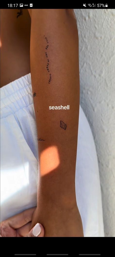 Small Tattoos Seaturtle, Run The Risk Tattoo, Animal Lovers Tattoos, Tattoo Inspo Women Leg, Tattoos And Meanings Unique, Summer Tattoos Small, Small Tattoo Beach, Lots Of Small Tattoos Arm, Simple Tattoo Sayings