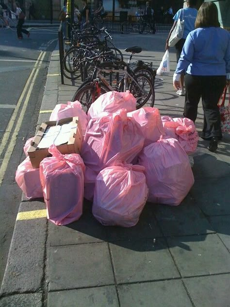 Pink trash Pink Trash Bag, Trash Bag Aesthetic, Trash Magic Aesthetic, Pink Trash Bags, Trash Core Aesthetic, Trash Core, Garbage Aesthetic, Trash Aesthetic, Britney Spears Toxic