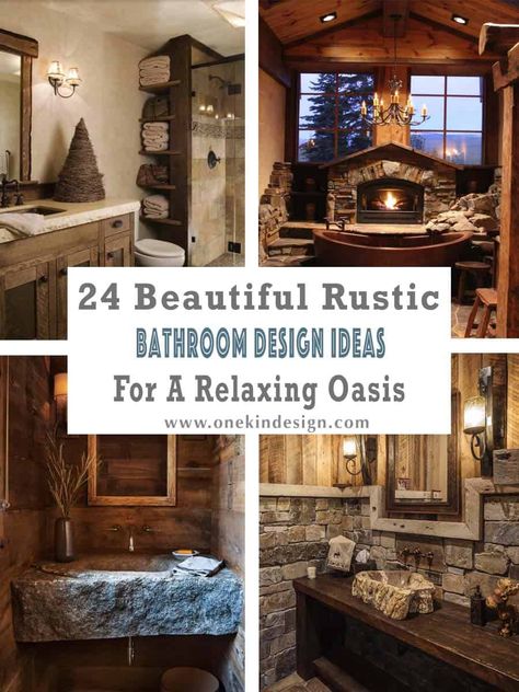 Rustic Craftsman Bathroom, Dark Rustic Bathroom Ideas, Colorado Bathroom Ideas, Mountain Bathroom Decor, Mountain Home Bathroom Ideas, Moody Rustic Bathroom, Rustic Spa Bathroom Ideas, Cabin Bathrooms Ideas, Mountain Lodge Bathroom