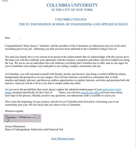 This is unofficial it might be illegal i dont know but anyways i made it #columbiauniversity #columbia #newyorkcity #newyok #nyc #barnard #acceptanceletter #goals #motivation #philroyh #ivyleague Columbia Acceptance Letter Aesthetic, Columbia University Vision Board, Ivy League Acceptance Letter, Uni Acceptance Aesthetic, Columbia Acceptance Letter, Columbia University Acceptance, Yale Acceptance Letter, Columbia Acceptance, Columbia University Acceptance Letter