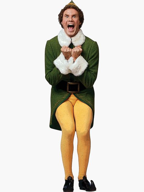 "BUDDY THE ELF! Will Ferrell Elf Christmas movie" Sticker by starkle | Redbubble Will Farell, Will Ferell, Elf Film, Will Ferrell Elf, Elf 2003, Cardboard Stand, Cardboard Standup, Elf Movie, National Lampoons Christmas