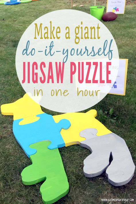 How to make an oversized wood jigsaw puzzle Planning 2024, Relay Ideas, Puppy Puzzle, Jigsaw Projects, Easter Puzzles, Carton Diy, Woodworking Jigsaw, Puzzle Party, Best Jigsaw