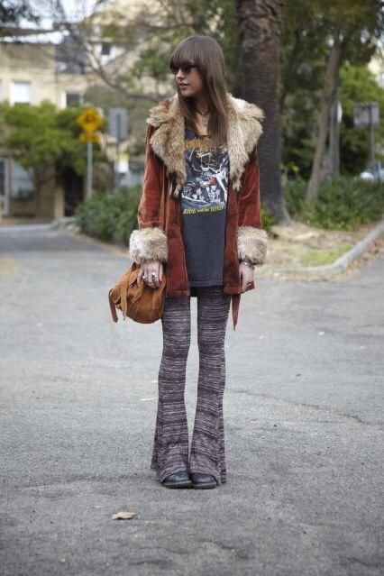 Edgy Bohemian - Imgur 60s Fashion Hippie, Edgy Bohemian, Looks Hippie, Neo Grunge, Flared Bottoms, Hippie Jacket, Look Festival, Tokyo Street Fashion, 70s Inspired Fashion