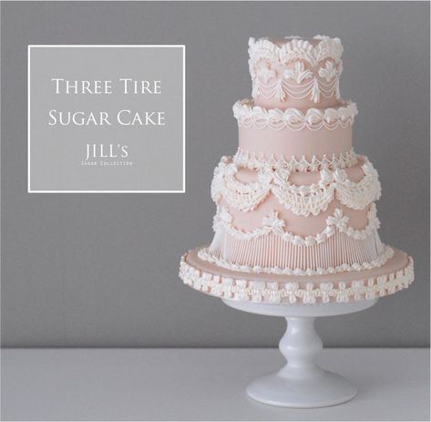 Wedding Cake Neutral, Bolo Vintage, Fancy Wedding Cakes, Vintage Birthday Cakes, Gateaux Cake, Sugar Cake, Decorator Icing, Wedding Cakes Vintage, Pretty Birthday Cakes