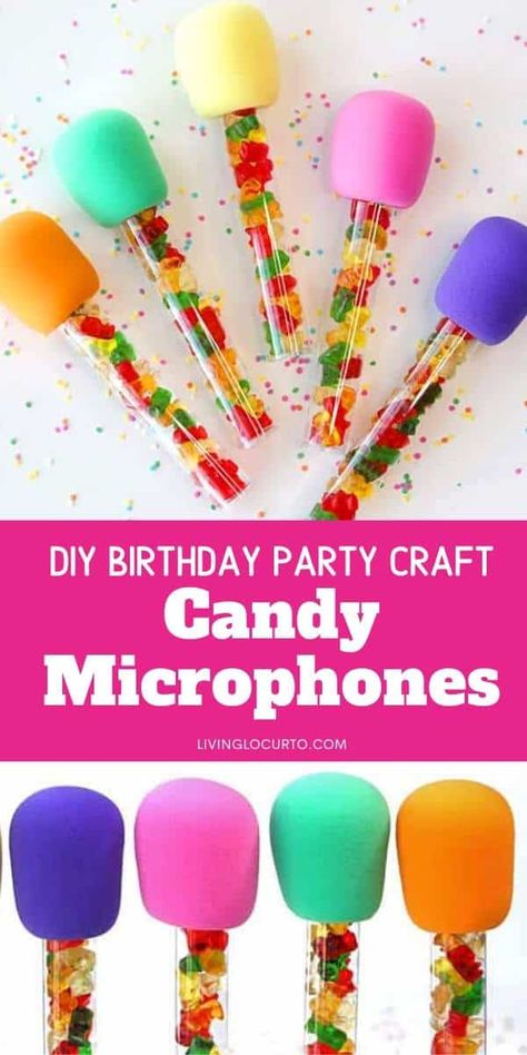 Tab Time Birthday Theme, Microphone Party Favors, Pop Star Party Favors, Karaoke Party Theme Ideas, Sing 2 Party Favors, Sing Party Favors, Karaoke Party Snacks, Sing Two Birthday Party, Microphone Treats