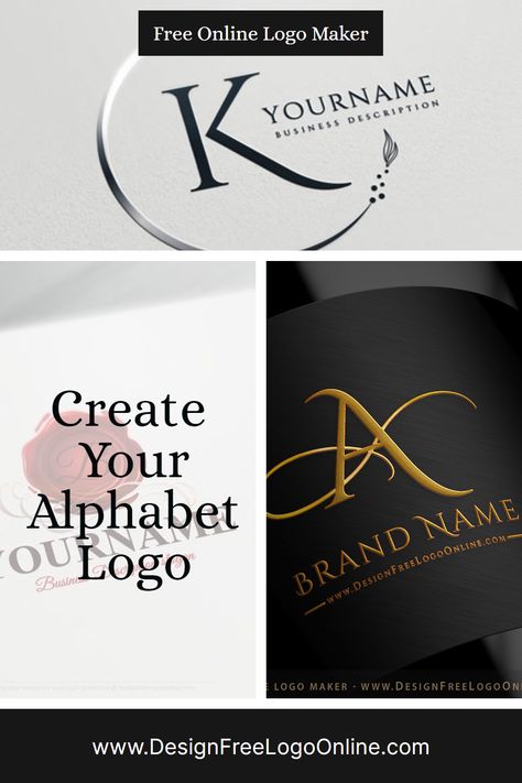 Crafting a custom design is very easy with the initials logo maker website. Create stylish branding online with just several easy steps using free logo design templates. Brand your business online without graphic design skills. Use the free online logo maker to create your own original logos in real time. Change texts, adjust colors and fonts and download your letters logo today. #logomaker #letterlogo #alphabetlogos #businesslogo ##logodesigner #logocreator #initiallogo #monogram Design A Logo Free, Free Logos Download, How To Create Your Own Logo, Logo Maker Free Templates, Logo With Letters Initials, Create A Logo Free Graphic Design, Jewelry Business Logo Design, Business Fonts Logos, Apps To Create Logos