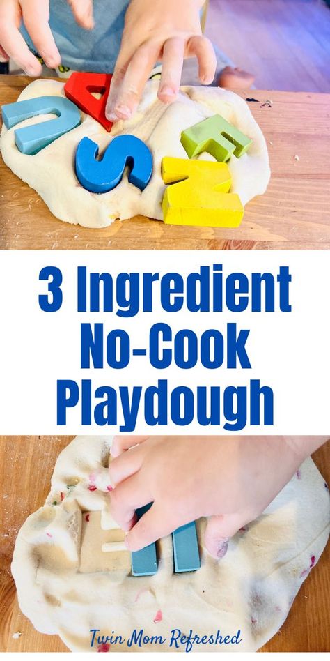 Easy Play Doh Recipe, Cook Playdough Recipe, Play Doh Recipe, Flour Crafts, No Cook Playdough, Daycare Games, Easy Play Dough, Easy Homemade Playdough Recipe, Easy Playdough Recipe