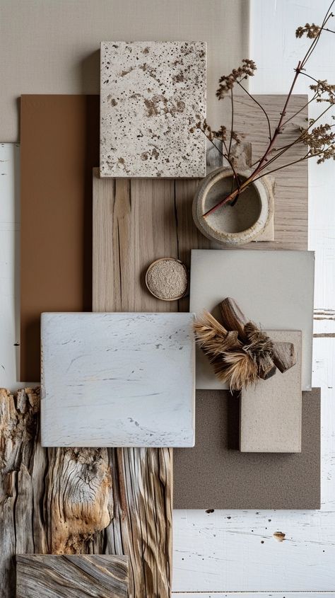 Image Scandinavian Moodboard, Earthy Mood Board, Scandinavian Mood Board, Materials Board Interior Design, Japandi Interior Design, Cabin Interior Design, Japandi Interiors, Mood Board Interior, Kitchen Mood Board