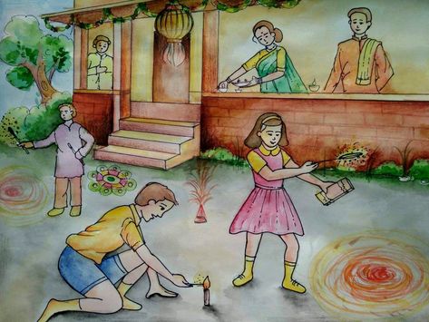 Intermediate drawing class Diwali Memory Drawing Watercolor, Festival Memory Drawing, Diwali Memory Drawing, Memory Drawing For Intermediate, Royal Rajput Wallpaper, Rajput Wallpaper, Diwali Festival Drawing, Intermediate Drawing, Indian Elephant Art