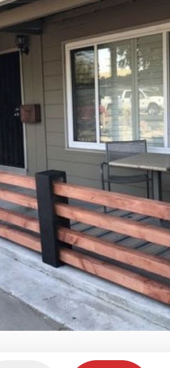 Porch Edging Ideas, Fence With Cinder Block And Wood, Cinderblock Privacy Fence, Cement Porch Railing Ideas, Diy Cinder Block Fence Ideas, Front Fence Landscaping Ideas, Cinder Block Fencing Ideas, Cinder Block Fence With Gate, Front Yard Cinder Block Fence Ideas