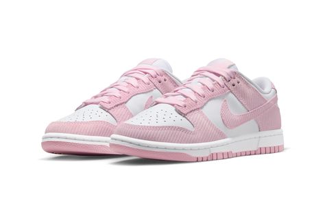 Nike Dunk Low Pink Corduroy FN7167-100 Release Info | Hypebeast Nike Rosa, Jordan Rose, Pretty Shoes Sneakers, Pink Corduroy, Cute Nike Shoes, Shoe Inspo, Cute Nikes, Air Jordan 3, Pink Nikes