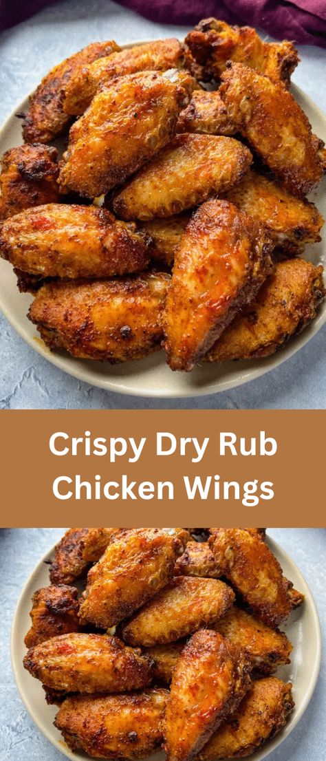 These crispy Dry Rub Chicken Wings are made with the best homemade spice blend. Instructions for either oven baking or air frying the chicken wings are included. These party wings have the flavor of smoked paprika, brown sugar, garlic powder, and more. You are in control of the flavor when you make your own spice blend! Best Ever Chicken Wings, Coating For Chicken Wings, Chicken Wings And Drumsticks In The Oven, Copycat Chicken Wings, Dry Wings Recipe, Dry Run For Chicken Wings, Wingettes And Drumettes, Dry Rubbed Chicken Wings, Rotisserie Chicken Wings Recipes