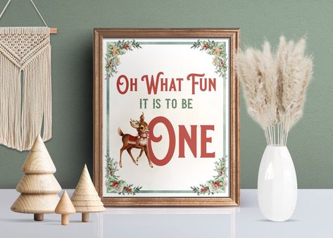 "Christmas Oh What Fun it is to Be One Sign Printable ONEderland Sign 1st Birthday Party First Birthday Sign Oh What Fun This \"Oh What Fun it is to be One!\" sign is perfect for any 1st birthday celebration around Winter, Christmas or New Years such as a \"Winter ONEderland\" or \"Snow Much Fun to be One!\" theme party! MATCHING ITEMS (Sold Separately) https://www.etsy.com/shop/pixelsandpop?search_query=BC22 WHAT'S INCLUDED You will instantly access a high resolution printable PDF file for the Holiday 1st Birthday, 1st Birthday Holiday Theme, Oh What Fun It Is To Be One Birthday Christmas, Oh What Fun Christmas Sign, 1st Birthday At Christmas Time, Onederful Christmas Birthday, Snowman First Birthday, 1st Birthday Party Ideas Christmas, Christmas Birthday Party 1st Decorations