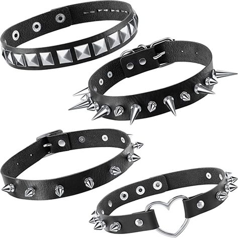 Stil Rock, Punk Choker, Gothic Choker Necklace, Leather Choker Collars, Grunge Accessories, Goth Choker, Punk Women, Studded Collar, Gothic Chokers