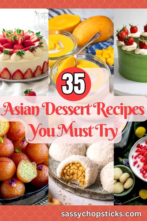 Asian desserts offer delightful flavors and textures. These 35 Asian dessert recipes will be a delicious, rich addition to any meal. Asian Inspired Dessert Recipes, Asian Inspired Desserts, Vegetarian Asian, Asian Dessert Recipes, Asian Dessert, Foreign Food, Crazy Rich Asians, Ethnic Food, Asian Desserts