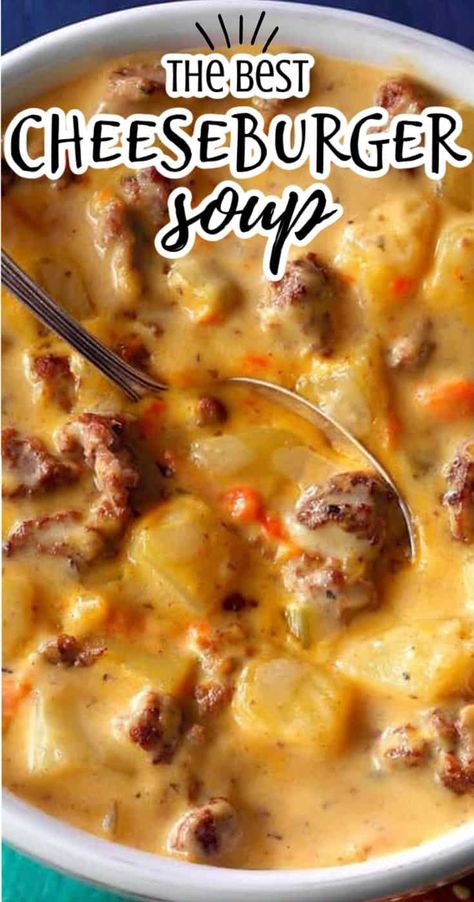 Frozen Hashbrowns, Cheese Burger Soup Recipes, Homemade Soup Recipe, Cheeseburger Soup, Crockpot Soup Recipes, Delicious Soup Recipes, Soup Recipes Slow Cooker, Crock Pot Soup, Easy Soups