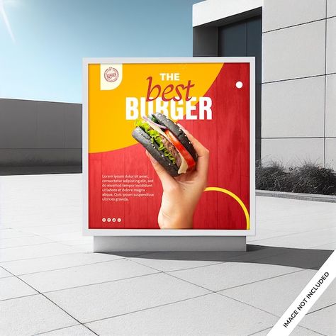 PSD square outdoor billboard mockup | Premium Psd #Freepik #psd Food Photography Composition, Photography Composition, The Best Burger, Billboard Mockup, Billboard Design, Video Mockup, Psd Icon, Social Media Design Graphics, Design Graphics