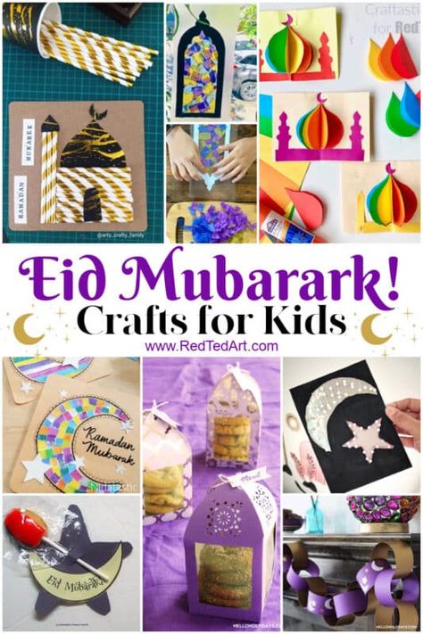 Celebrating with Eid Ul Fitr Crafts for Kids - Red Ted Art - Kids Crafts Eid Decoration Ideas, Muslim Kids Crafts, Eid Activities, Eid Favours, Eid Greeting Cards, Ramadan Cards, Eid Mubarak Gift, Urban Homes, Red Ted Art