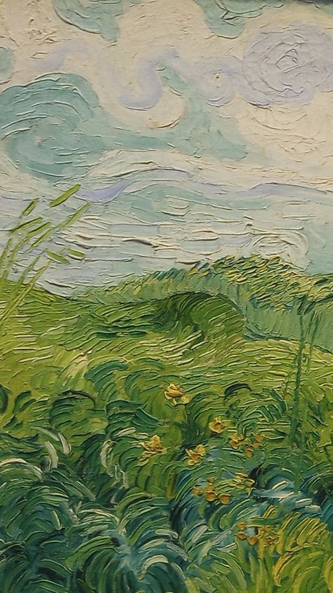 Phone Collage, Futurisme Retro, Arte Van Gogh, Green Paintings, Van Gogh Paintings, Van Gogh Art, Impressionist Art, Aesthetic Painting, Painting Wallpaper