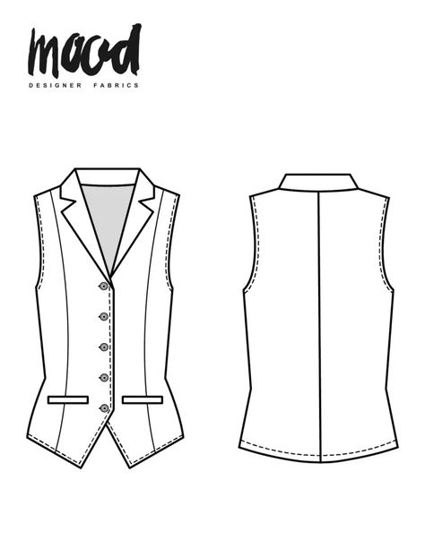 The Janet Cosplay - Free Sewing Pattern - Mood Sewciety Womens Vest Pattern, Vest Pattern Sewing, Waistcoat Pattern, Free Printable Sewing Patterns, Mood Sewciety, Vest Pattern Free, Pattern Vest, Dress Sewing Patterns Free, Vest Sewing Pattern