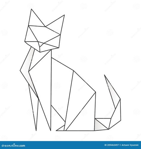 Cat Stylized Triangle Polygonal Model. Contour for Tattoo, Logo, Emblem and Design Element. Hand Drawn Sketch of a Cat Stock Vector - Illustration of logo, shape: 209463497 Combination Of Shapes Drawing, Cat Geometric Art, Shape Element Of Design, Shape Element Of Art Drawings, Elements Of Design Shape Drawings, Shape Element Of Art, Parallelogram Art, Polygon Art Geometry, Geometric Cat Drawing