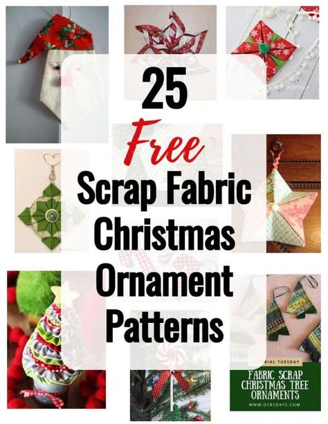 25 Free Scrap Fabric Christmas Ornament Patterns – Quilting Yule Ideas, Christmas Ornament Designs, Fabric Christmas Ornament, Origami Christmas Ornament, Fabric Christmas Decorations, Sewn Christmas Ornaments, Needlework Ideas, Sewing Christmas Gifts, Christmas Fabric Crafts