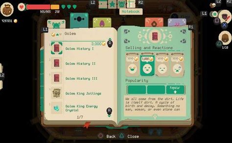 Check out the list of best Moonlighter Item Prices The post Moonlighter Item Price Guide | Moonlighter Perfect Normal Item Prices appeared first on Gamer Tweak. Ui Ux 디자인, Game Gui, Gui Design, 2d Game Art, Game Interface, Game Ui Design, Pixel Art Games, Pixel Games, Sports Graphic Design