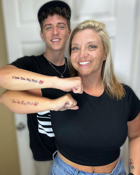 Tattoo Idea For Mother And Son, Minimalist Mother Son Tattoo, Mother Son Small Tattoo, Matching Tattoos For Son And Mom, Men Tattoos For Mom, Matching Tattoo Mother Son, Matching Mom Son Tattoos, Sons Tattoo For Mom Ideas, Mother Son Tattoos Quotes Meaningful