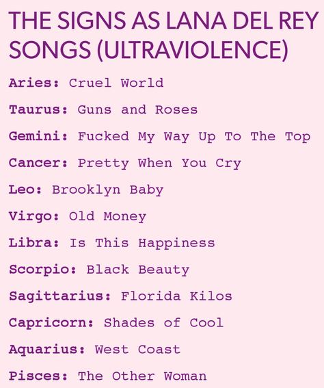 Lana Del Rey + zodiac signs #LDR #Ultraviolence Lana Del Rey Memes, Aries Tattoos, Birth Signs, Lana Del Rey Quotes, Girl Power Tattoo, Aquarius Aesthetic, Lana Del Rey Ultraviolence, Power Tattoo, Lana Del Rey Songs