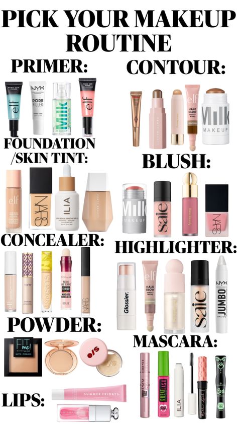 pick your makeup routine!! #makeup #beauty #preppy #aesthetic #vibes #fyp Pick Your Makeup, Milk Makeup Foundation, Makeup Routine Guide, Pro Makeup Tips, Makeup Collection Goals, Preppy Makeup, Makeup Order, Simple Makeup Tips, Cute Eye Makeup