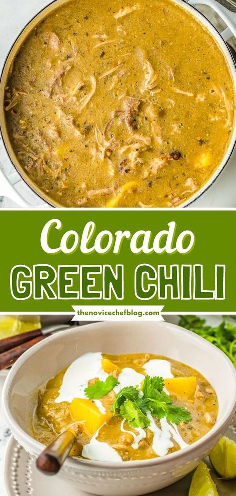 Green Chili Recipes Crockpot, What To Serve With Green Chili, Homemade Green Chili Sauce, Hatch Chili Stew, Hatch Chili Chicken Recipes, Extra Potatoes, Colorado Green Chili Recipes, Pork Green Chili Recipe, Green Chili Verde