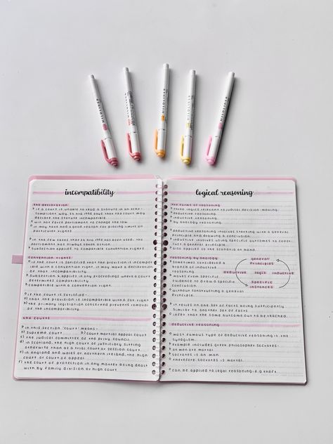 Pink study notes aesthetic inspiration Note Study Ideas, Note Inspo Study Inspiration, List Notes Aesthetic, Aesthetic Notes Definitions, Aesthetic Writing Notes Ideas, Notebook Writing Ideas Note, Notes With Mildliners, Writing Aesthetic Notebook School, Notebook Study Ideas