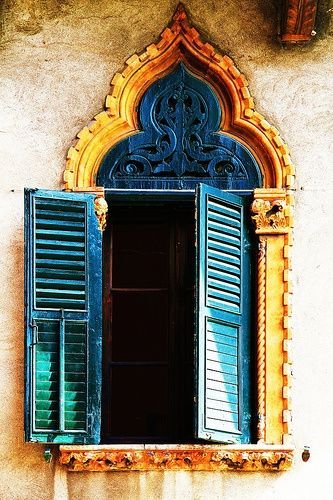 Amazingly intricate window in #Morocco. #Travel #Architecture An Open Window, Blue Shutters, Beautiful Windows, Open Window, Beautiful Doors, Life Pictures, Moroccan Style, Shutters, Verona