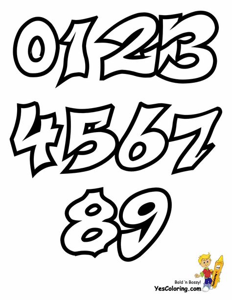 Download This Free Throw Up Graffiti Coloring Page Numbers Chart "Sweet!"  https://www.yescoloring.com/graffiti-coloring-pages.html   Go Show Coloring Friends Your Eyeballs Found Yes Coloring! Graffiti Alphabet And Numbers, Graffiti Art Numbers, Graffiti Lettering And Numbers, Numbers In Graffiti, Graffiti Numbers 1-10, Tatouage Haida, Graffiti Coloring Pages, Graffiti Numbers, Cool Fonts Alphabet