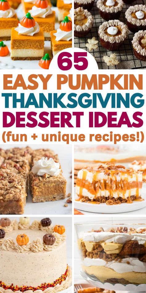 Easy pumpkin thanksgiving desserts like pumpkin pie ideas, fall cheesecake, pumpkin treats, cake recipes, cupcakes, pumpkin roll recipes, and pumpkin desserts with cream cheese. They’re the best dessert to bring to thanksgiving or friendsgiving potluck. Easy Thanksgiving Deserts, Unique Cheesecakes, Pumpkin Thanksgiving Desserts, Cheap Thanksgiving Desserts, Unique Fall Desserts, Easy Pumpkin Desserts, Unique Thanksgiving Desserts, Friendsgiving Dessert, Desserts For Thanksgiving