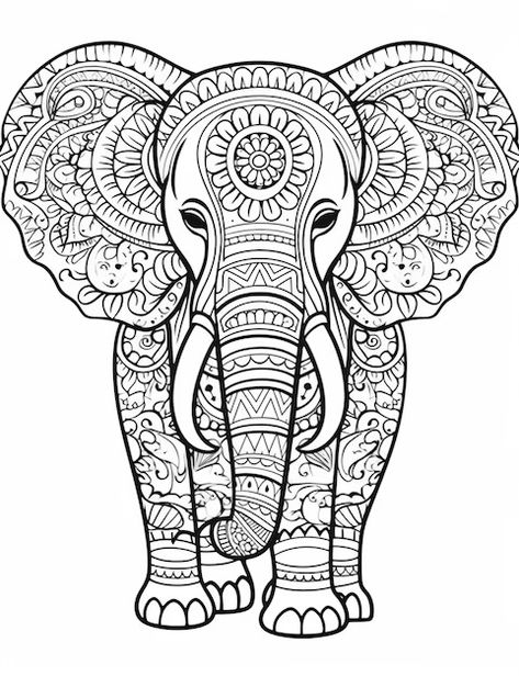 Elephant Mandala Coloring Pages Printable Images - Free Download on Freepik Photos To Coloring Pages, Mandala Art Printables, Mandala Drawing Coloring, Mandala Coloring Pages Free Printable, Animal Mandala Coloring Pages, Coloring Pictures Of Animals, Mandalas Coloring Pages, Mandala Colouring Pages, Coloring Pages Mandala