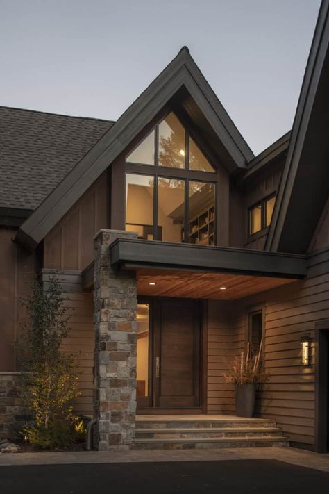 Contemporary Lake House, Lake Houses Exterior, Modern Lake House, House Blend, Rustic Contemporary, Beautiful Living Rooms, Dream House Exterior, Ideas Living, Interior Design Studio