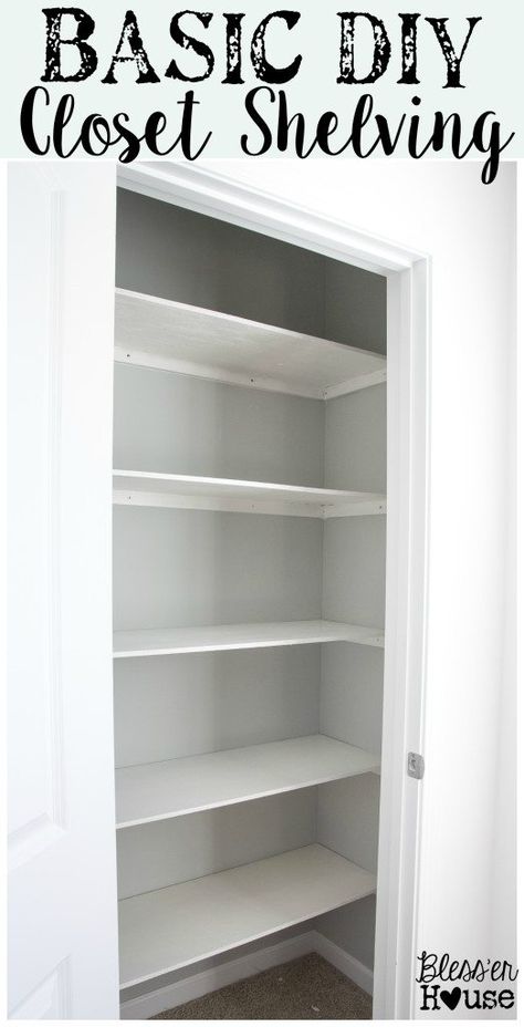 Diy Shelves In Closet, Shelves In Closet, Bedroom Closet Shelves, Diy Kast, Linen Closet Shelves, Closet Office Organization, Diy Closet Shelves, Closet Shelving, Easy Home Improvement Projects