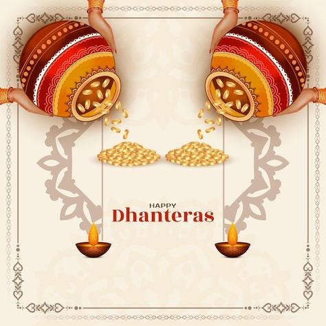 Happy dhanteras indian auspicious festiv... | Free Vector #Freepik #freevector #religious #background #holiday #wealth Dhanteras Background, Dhanteras Greetings, Religious Background, Fur Goods, Gd Morning, Happy Dhanteras, Lord Balaji, Beautiful Backgrounds, Think Of Me