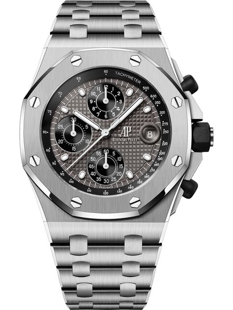 Royal Oak Offshore Chronograph, Watch Art, Audemars Piguet Royal Oak Offshore, Gray Bracelet, Titanium Watches, Titanium Bracelet, Royal Oak Offshore, Gold Watch Men, Authentic Watches