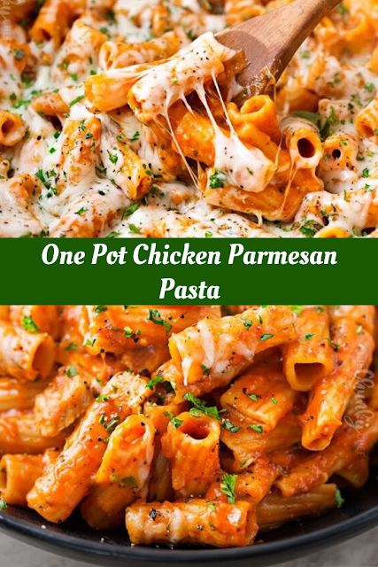 One Pot Chicken Parmesan Pasta Parmesean Pasta, One Pot Chicken Parmesan Pasta, One Pot Chicken Parmesan, Chicken Parmesan Pasta Recipe, Chicken Breast Pasta, Chicken Parmesan Pasta, Pasta Meals, Chicken Casseroles, Parmesan Pasta