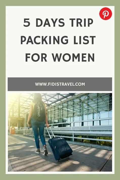 Going for a 5 days trip with just a carry on? Here's the perfect packing list for you Packing List For Travel 5 Days, Packing For 5 Day Trip Carry On, Packing List 5 Days Summer, 5 Day Carry On Packing List Fall, Packing 5 Days In A Carry On, Packing List For 60 Degree Weather, Packing List For 5 Days, Five Day Packing List, Packing For 5 Days In A Carry On Summer