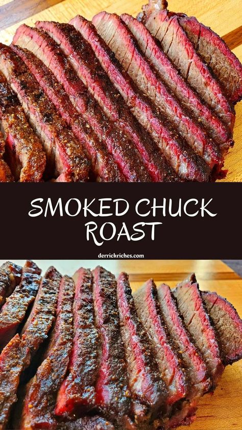 Chuck Roast on a Pellet Smoker Smoker Cooking Recipes, Pit Boss Pellet Grill Recipes, Smoker Grill Recipes, Easy Smoker Recipes, Bbq Smoker Recipes, Pellet Smoker Recipes, Smoked Chuck Roast, Traeger Grill Recipes, Chuck Roast Recipes