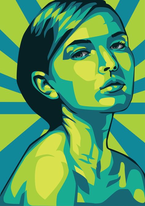 Abstract Art Woman, Cool Illustrations, Vector Portrait Illustration, Modern Art Canvas Painting, Abstract Digital Art, Pop Art Portraits, Beauty Art Drawings, Nft Art, Pop Art Painting