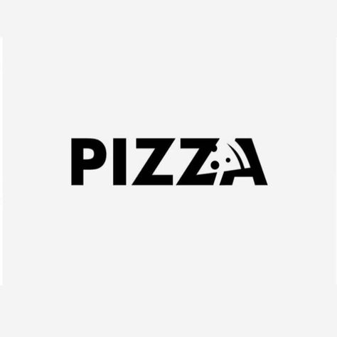 Pizzeria Design, Wordmark Logo Design, Instagram Fonts, Logo Design Negative Space, Pizza Branding, Negative Space Design, Negative Space Logos, Pizza Logo, Instagram Font