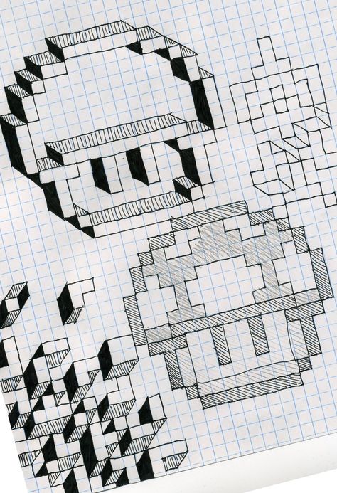 Graph paper fun by Utahdude.deviantart.com on @DeviantArt Square Drawing, Graph Paper Designs, Graph Paper Drawings, Pixel Drawing, Geometric Design Art, Pix Art, Graph Paper Art, Geometric Drawing, Pixel Design