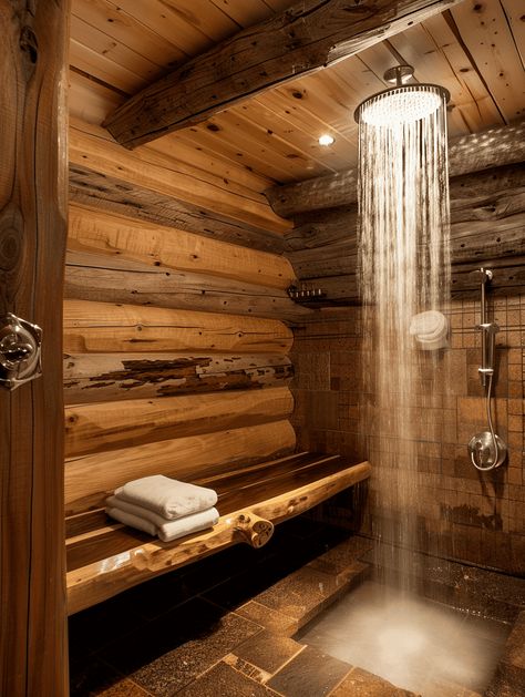 25 Log Cabin Bathrooms To Inspire You Cabin Bathroom With Tub, Vacation House Bathroom, Cabin Luxury Bathroom, Log Home Remodel Ideas, Log Houses Interior Modern, Hunting Cabin Bathroom, Log Cabin Homes Bathroom, Simple Log Cabin Interior, Log Cabin Master Bath