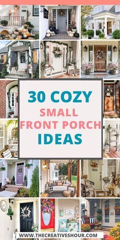 Discover the best small front porch ideas to transform your entrance on a budget. Whether you're looking to boost curb appeal with farmhouse decor or find summer decorating tips for mobile homes, our DIY solutions will inspire you. From simple furniture arrangements to creative plant displays, get ready to revamp your small porch with these affordable and stylish ideas. Perfect for creating a welcoming and charming entrance that impresses all year round. Front Porch Year Round Decor, Front Porch And Landscaping Ideas, Flat Porch Ideas, Front Door Decor Small Porch, Small Doorway Ideas Outside, Front Porch Ideas Before And After, Small Front Portico Ideas, Front Porch Appeal Ideas, How To Decorate Outside Of House