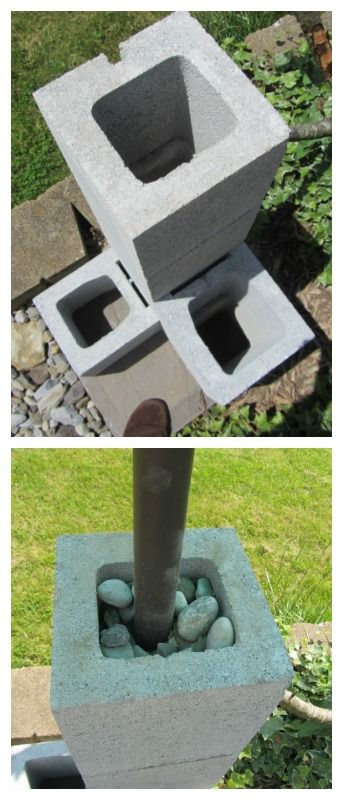 CONTROLLING Craziness: DIY Cinder Block Umbrella Stand Diy Umbrella Base, Cinder Blocks Diy, Diy Umbrella, Cinder Block Furniture, Outdoor Umbrella Stand, Pool Umbrellas, Offset Patio Umbrella, Patio Umbrella Stand, Garden Umbrella